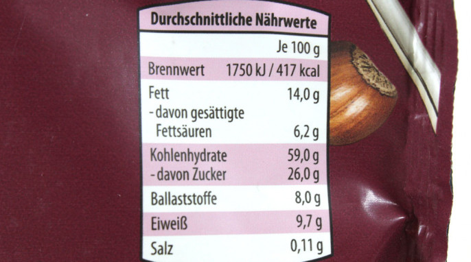 Nährwerte, Knusperone Premium Müsli Früchte & Nüsse