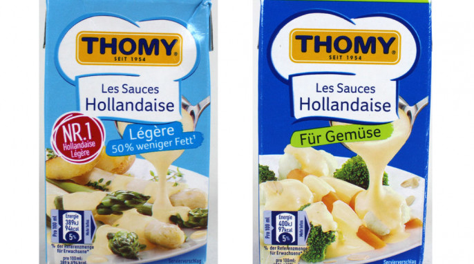 Thomy Les Sauces Hollandaise légère und Thomy Les Sauces Hollandaise, Sorte für Gemüse
