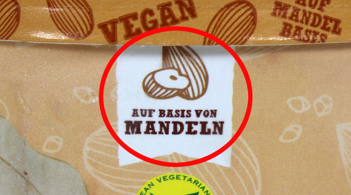 Hinweis, Rewe Peanut Cookie Veganes Vanilleeis auf Mandelbasis