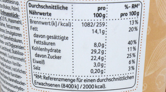 Nährwerte, Rewe Peanut Cookie Veganes Vanilleeis auf Mandelbasis