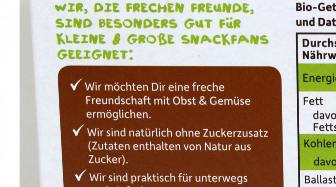 Werbung, Freche Freunde Kakaokeks mit Dattelstückchen 