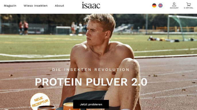 Screenshot Homepage, Isaac Proteinpulver auf isaac-nutrition.de vom 04.11.2020