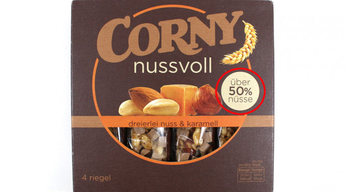 Corny nussvoll dreierlei nuss & karamell, 4 Riegel