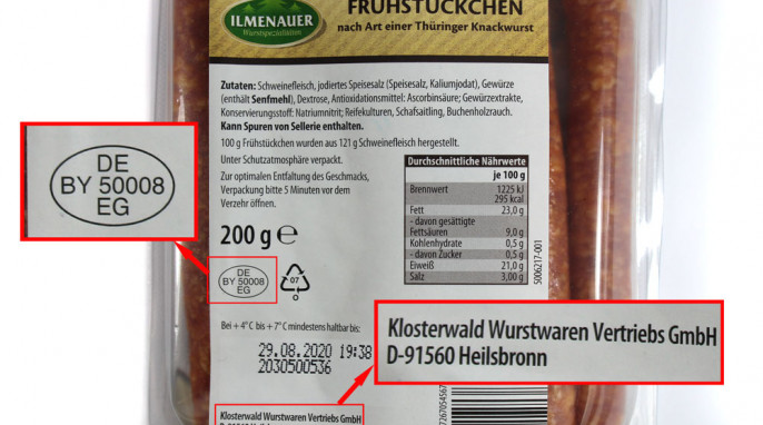 Rückseite, Ilmenauer Wurstspezialitäten Frühstückchen