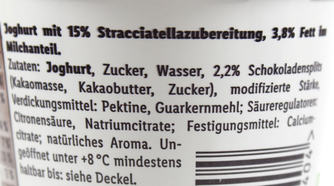 Zutaten, Milbona Fruchtgurt Stracciatella