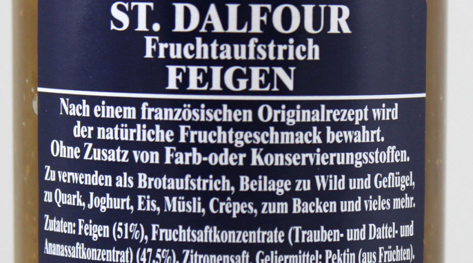 Zutaten, St. Dalfour Fruchtaufstrich Feige