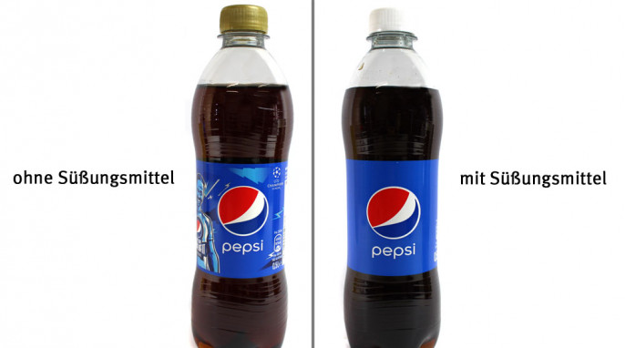 Pepsico Pepsi Cola, herkömmliche Variante (links) und neue Variante (rechts)