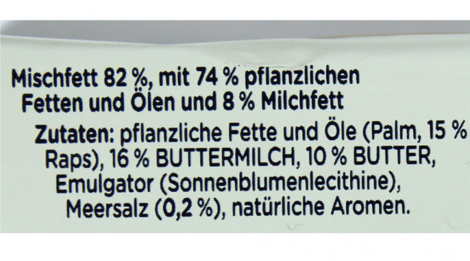 Zutaten, Rama streichzart mit Butter