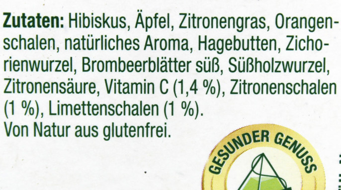 Zutaten, Bad Heilbrunner Tee Heiße Zitrone mit Limette