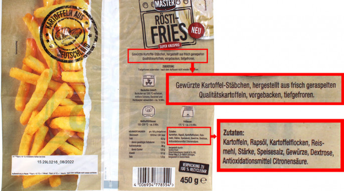 Rückseite, Snack Master Rösti-Fries