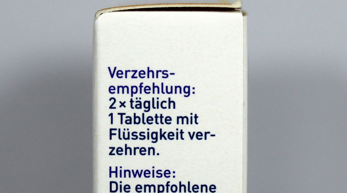 Verzehrsempfehlung, Tetesept Glucosamin 1400