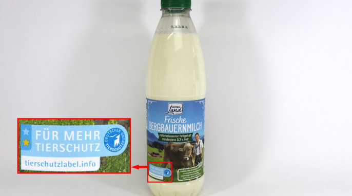 Werbung, Gutes Land Frische Bergbauernmilch 