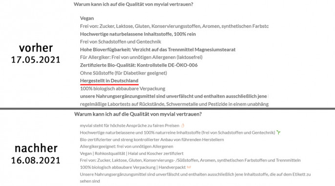 alt: Herkunftshinweis, Bio Spirulina Pulver, myvial.de, 17.05.2021; neu: 16.08.2021