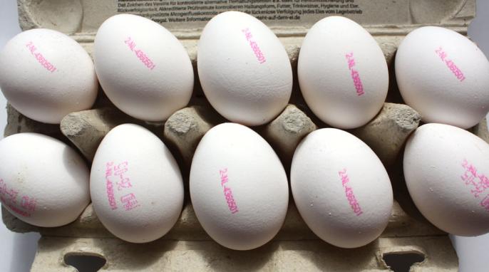 Herkunftsstempel, Kwetters Eierhof „Aus Solidarität“ 10 frische Eier