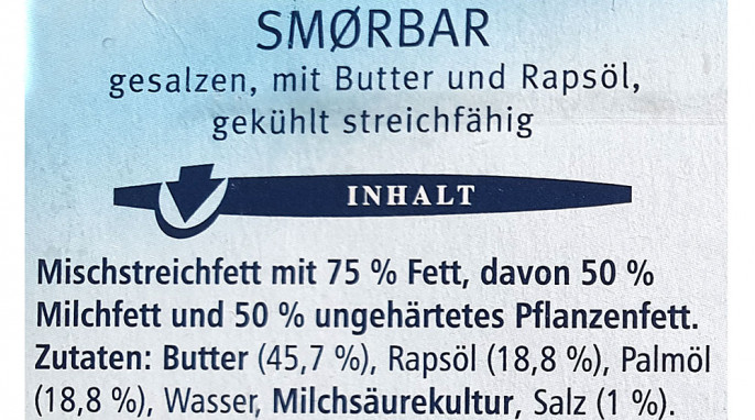 Zutaten, Laekker Smoerbar mit Butter und Rapsöl