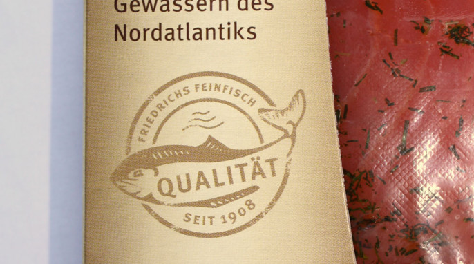 Werbung Vorderseite, Friedrichs Original Graved-Lachs