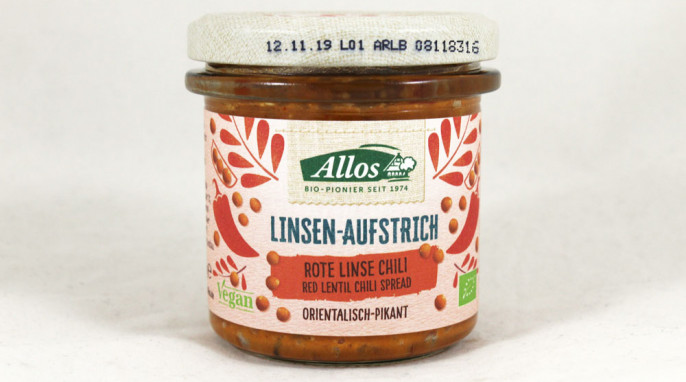 Allos Linsen-Aufstrich Rote Linse Chili