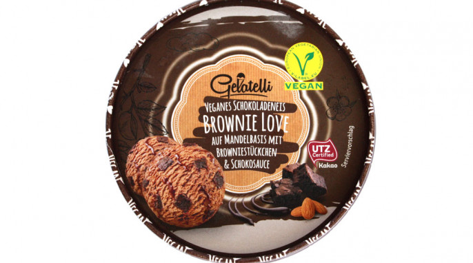 Deckel, Gelatelli Veganes Schokoladeneis Brownie Love 