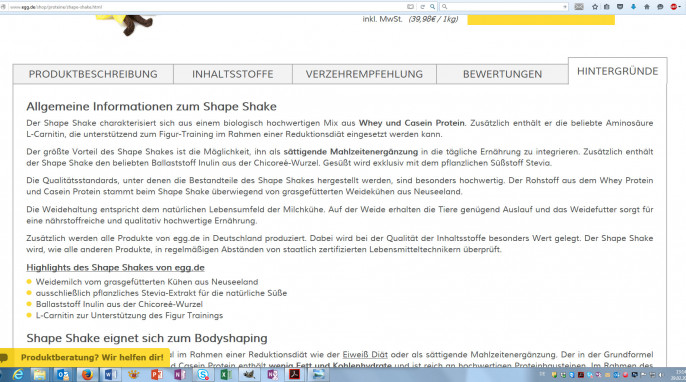 Hintergründe, Shape Shake auf egg.de, Screenshot 29.02.2016