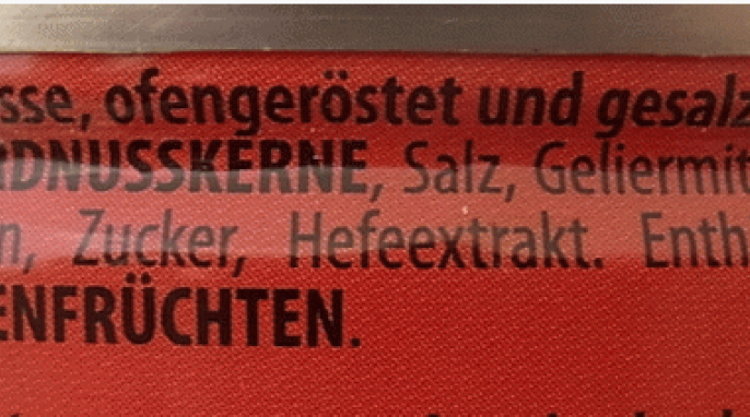 Zutaten, ültje Ofengebackene Erdnüsse, gesalzen