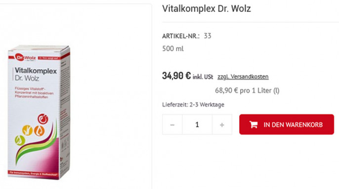 Angebot  , Dr. Wolz Vitalkomplex, 24.02.2021
