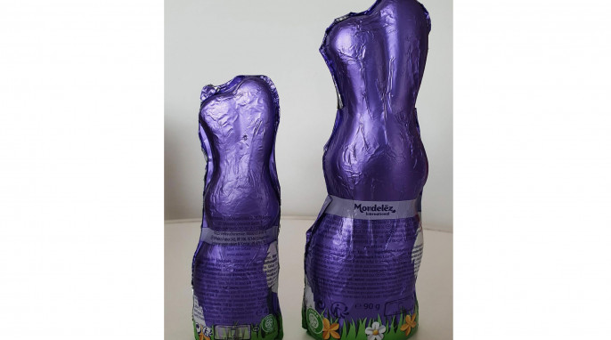 Rückseite Milka Schoko-Osterhase