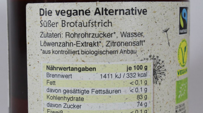 Zutaten, Wonig, Beispiel Sorte Löwenzahn