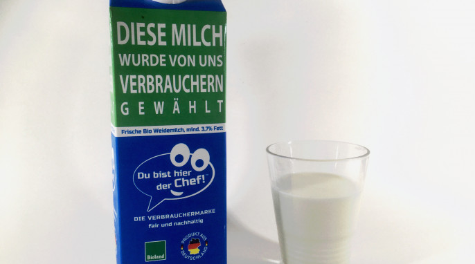 Die Verbrauchermilch der Initiative "Du bist hier der Chef"