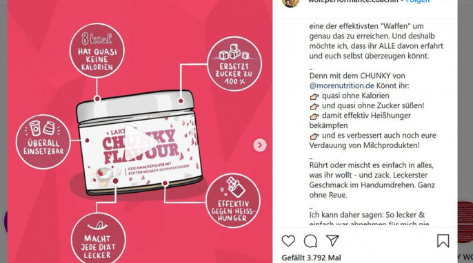 Werbung 2 More Nutrition Chunky Flavour, Instagram, 20.05.2020 