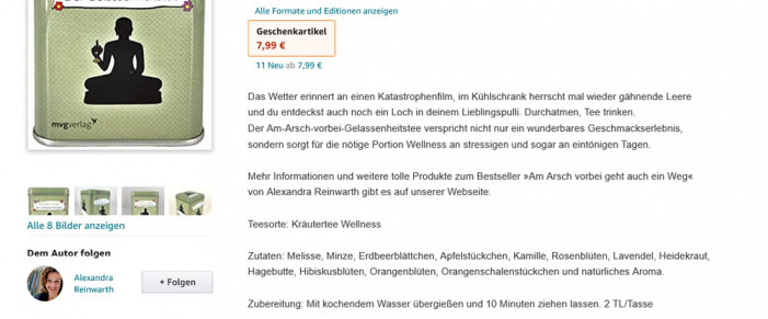 Angebot „Am Arsch vorbei – Der Gelassenheitstee”, amazon.de, 02.06.2021