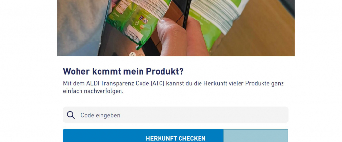 Aldi Transparenz-Code: Woher kommt mein Produkt? 