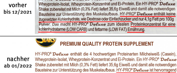 alt: Beschreibung, All Stars Hy-Pro Premium Quality Protein Butterkeks, bis 12/2021; neu: ab 01/2022