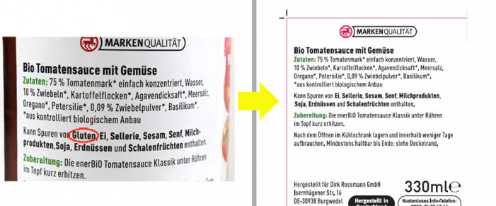 Alt: Zutaten Ener Bio Klassik Tomatensauce vor 04/2020; neu:  Zutaten Ener Bio Klassik Tomatensauce ab 04/2020