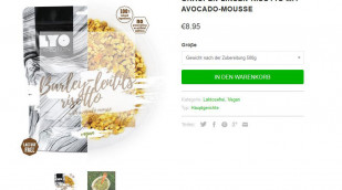 Werbung für Lyo Expedition Barley-Lentils Risotto with Avocado Mousse auf lyofood.de