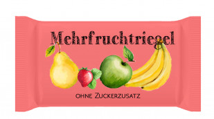 Mehrfruchtriegel mit 50 Prozent Frucht, ohne Zuckerzusatz, anbieterneutral