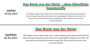 alt: Werbung, Cellagon aurum, cellagon.de, 19.03.2021; neu: 05.05.2021