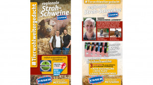 Metzgerei Esser, Flyer zweiseitig „#Tierwohlweitergedacht“ 