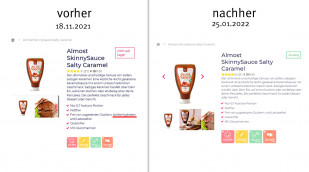 Clean Foods Skinny Sauce Salty Caramel, cleanfoods.de, 18.11.2021; neu: 25.01.2022 