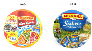 Milkana Käse 8 Ecken, 2016 und 2022