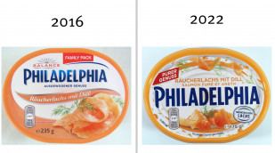 Philadelphia Balance Räucherlachs, 2016 und 2022