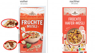 alt: Crownfield Früchte Müsli, vor 11/2021; neu: Crownfield Früchte Hafer-Müsli, ab 11/ 2021