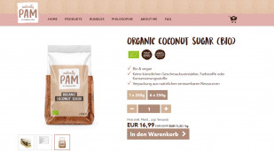 Organic Coconut Sugar Bio, naturally-pam.de