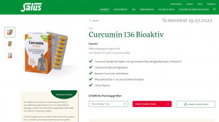 Curcumin 136 Bioaktiv Kapseln, salus.de, 19.07.2022 