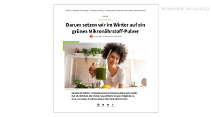 Werbung für Athletic Green, bunte.de, 26.01.2023