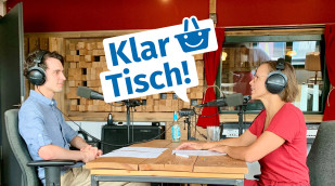 Podcastaufnahme mit Jochen Geilenkirchen und Nicole Schöppler