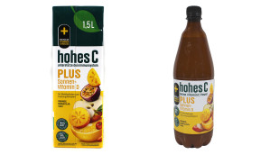 Flasche + Tetrapak, hohes C Plus Sonnenvitamin D