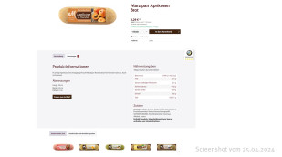 alt: Angebot Odenwälder Marzipanbrot Aprikose, odenwaelder-marzipan.de, 25.04.2024, neu: 22.05.2024