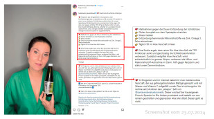 Influencerin auf Instagram, die den Aloe Saft bewirbt