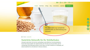 Screenshot der Homepage von Almased aus dem Jahr 2022