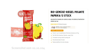 Angebot, Malunt Bio-Gemüse-Riegel Pikante Paprika, Malunt.com, 02.10.2024